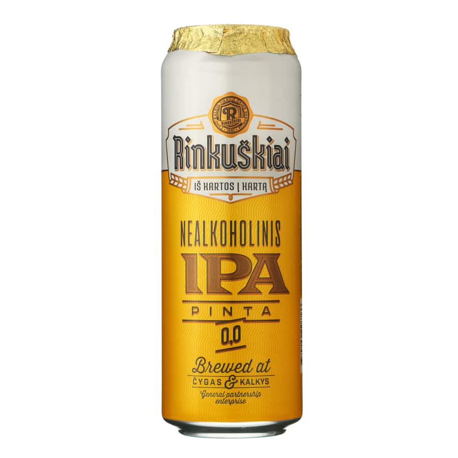 Nealkoholinis alus RINKUŠKIAI IPA, 0,568 l