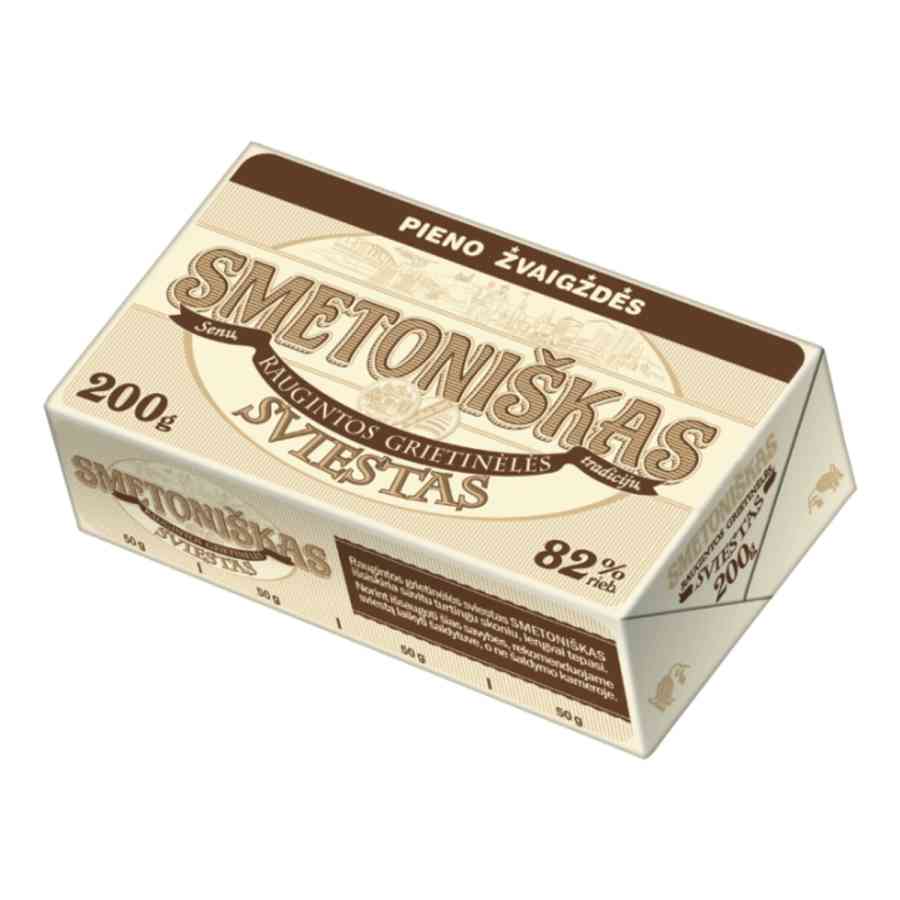 SMETONIŠKAS sviestas, 82 % rieb., 200 g
