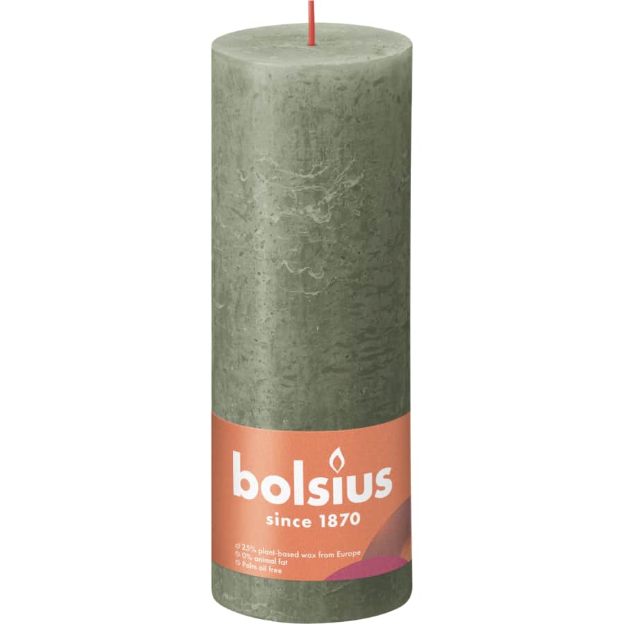 Žvakė BOLSIUS, 19 x 7 cm, žalia