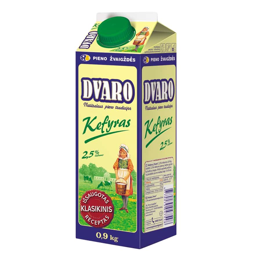 DVARO kefyras, 2,5 % rieb., 0,9 kg