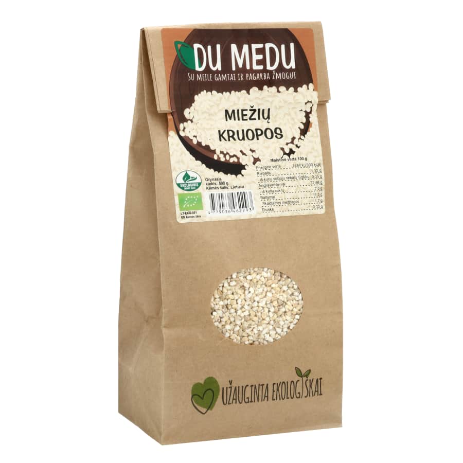 Ekologiškos miežių kruopos DU MEDU, 500 g