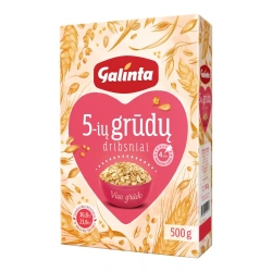 5 rūšių grūdų dribsniai dėžutėje GALINTA, 500 g