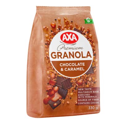 Tr. granola su karamel. sk. šokol. AXA, 330 g