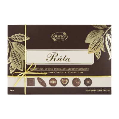 Juod. šokolado saldainių rinkinys RŪTA, 160 g