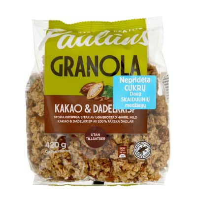 Granola su kakava ir dat. tr. PAULUNS, 420 g