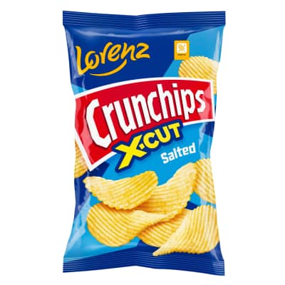 Traškučiai CRUNCHIPS X-CUT su druska, 130 g