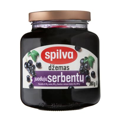 Juodųjų serbentų džemas SPILVA, 380g