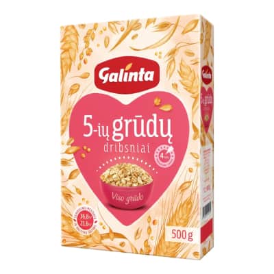 5 rūšių gr. dribsniai dėžutėje GALINTA, 500 g