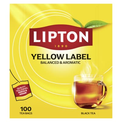 Juodoji arbata LIPTON YELLOW LABEL, 100 vnt.