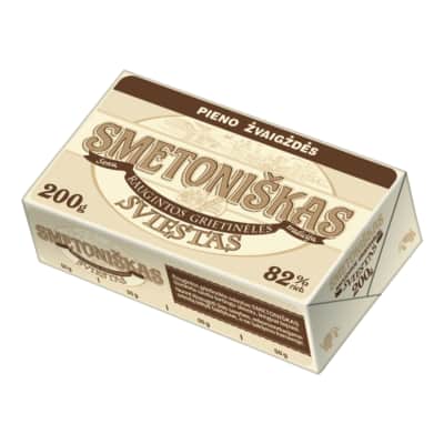 SMETONIŠKAS sviestas, 82 % rieb., 200 g
