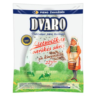Varškės sūris su kmyn. DVARO, 22% rieb., 1kg