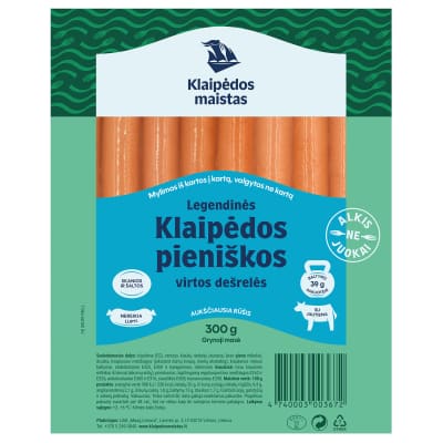 Virtos pieniškos dešrelės Klaipėdos, A, 300g