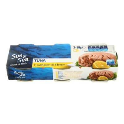 Tuno gabaliukai su citrina SUN&SEA, 3 x 80 g