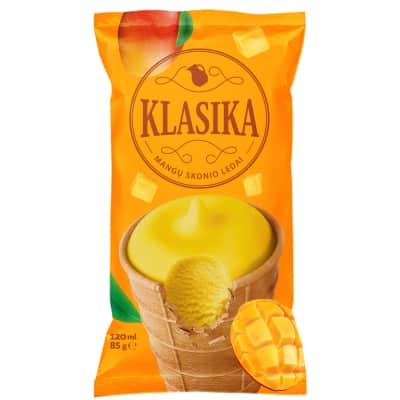Valg. mangų sk. ledai KLASIKA, 85 g / 120 ml