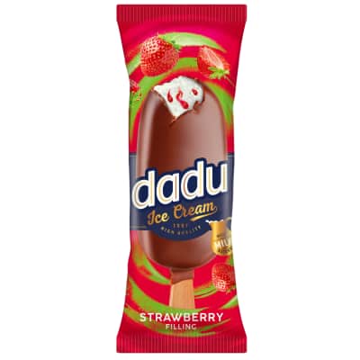 Valg. ledai DADU su braškių įdaru, 100ml/69g