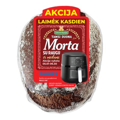 Tamsi raugo duona MORTA su medumi, 500 g