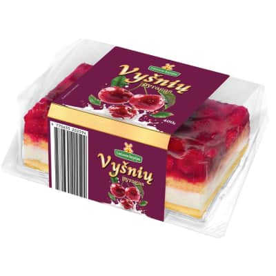 Atitirpintas vyšnių pyragas, 400 g