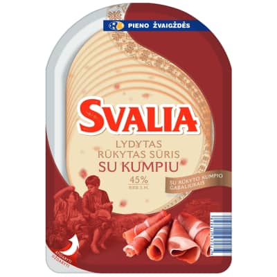 Lyd. rūk. sūris su kumpiu SVALIA, 45 %, 150 g