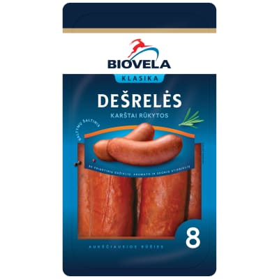 Karštai rūkytos BIOVELOS dešrelės, a. r., 570