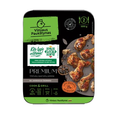 Višč. sparn. peteliai su juod. česn. VP, 500g