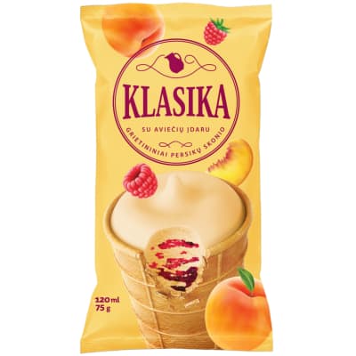 Persikų sk. ledai, avieč. įd. KLASIKA, 120 ml