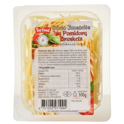 Sūrio juost. su brus. TOP FOOD, 45 %, 100 g