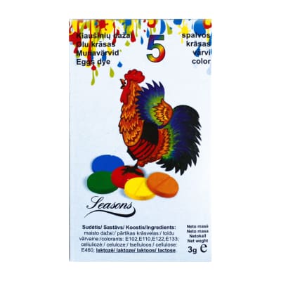 Kiaušinių dažų tabletės, 5 spalvos, ES26