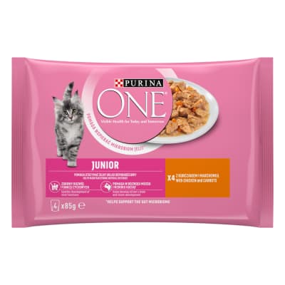 Kačių ėdalas PURINA ONE JUNIOR, 4x85g