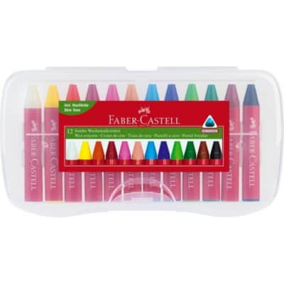 Vašk. kreidelės FABER-CASTELL JUMBO, 12 sp.