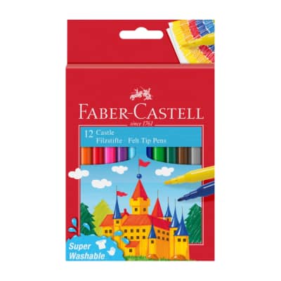 Flomasteriai FABER-CASTELL CASTLE, 12 spalvų