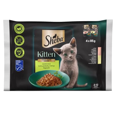 Kon. kačių ėd. SHEBA KITTEN, įv. sk. 4 x 85 g