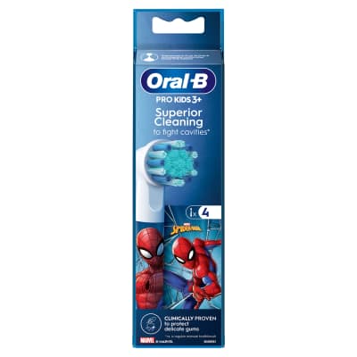 El. dantų šep. galv. ORAL-B SPIDERMAN, 4 vnt.