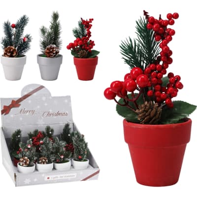 Dekoratyv. puansetija vazone, 7 x 16 cm, CH25