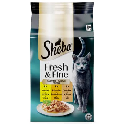 Kačių ėdalas SHEBA MINI su paukšt. 6 x 50 g