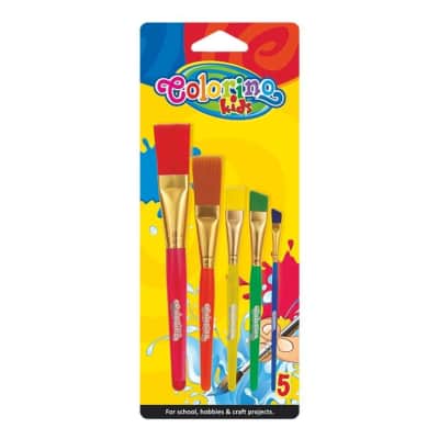 Dažų teptukai COLORINO, akrilin., 5 vnt, BS25