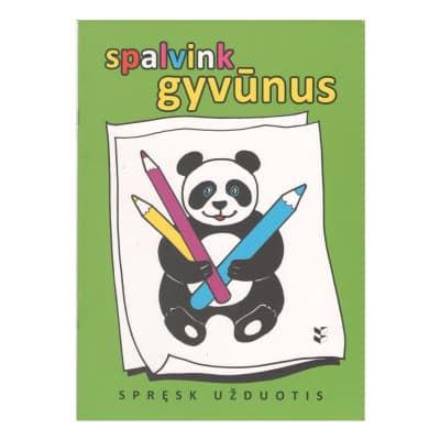 Knyga SPALVINK GYVŪNUS. SPRĘSK UŽDUOTIS