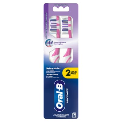 Dantų šepetėlis ORAL B PRO-3 DWHITE, 2 vnt.