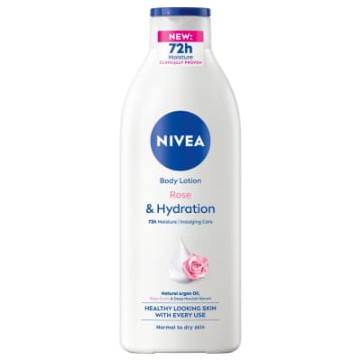 Kūno losjonas NIVEA ROSE & HYDRATION, 400 ml