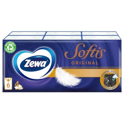 Nosinaitės ZEWA SOFTIS, 6 x 9 vnt. 4 sl.