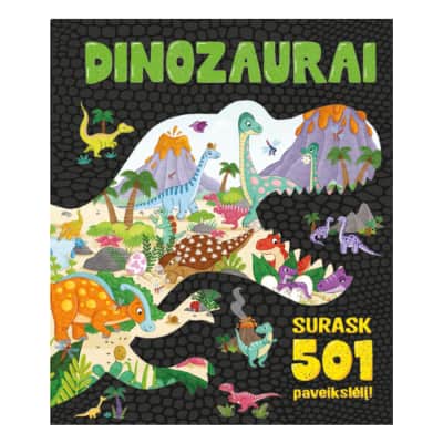 Knyga DINOZAURAI. SURASK 501 PAVEIKSLĖLĮ