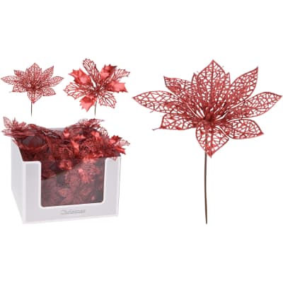 Raudona gėlė ant koto, 14 x 14 x 22,5cm, CH25