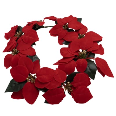 Kalėdinis vainikas su puansetija, 30cm CH25