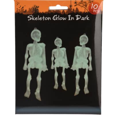 10 tamsoje spindinčių skeletų rinkinys, HW25