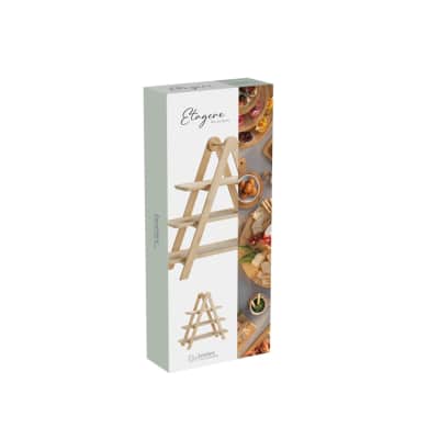 Bambukinis stovas maistui, 3 lygių, CH25