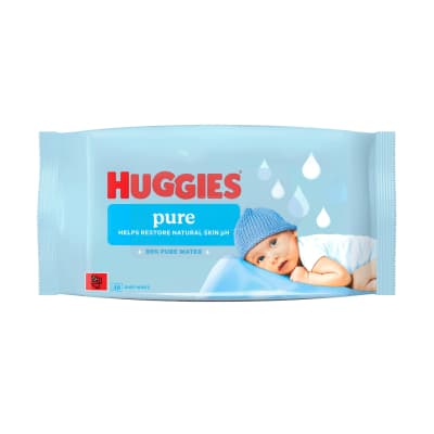 Drėgnos servetėlės HUGGIES PURE, 48 vnt.
