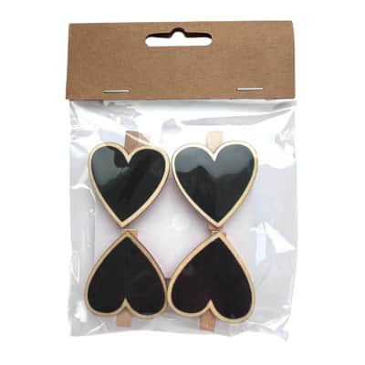 Dekor. širdelės formos kabliukai, 4 vnt, VD26