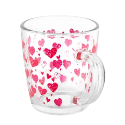 Stiklin. puodelis su širdelėmis, 350 ml, VD26
