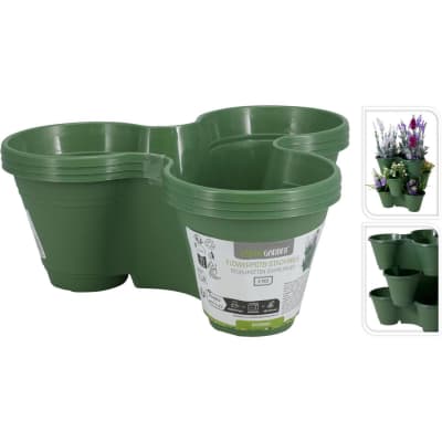 3 sudedamųjų vazonų rinkinys, žalias, SG26