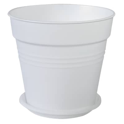 Vazonas ALEANA su lėk., 14,5 cm, baltas, SG26