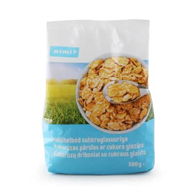 Kukurūzų dribsniai su cukraus gl. RIMI, 500 g